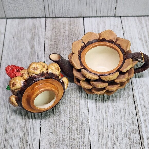 Vintage Khien Miniature Pinecones Ceramic Pitcher Christmas Holiday Collectible - Picture 6 of 10